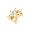 Brass Micro Pave Clear Cubic Zirconia Charms KK-Z151-18G-K-2