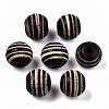 Painted Natural Wood Beads WOOD-T021-54A-M-2