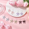 5 Pairs 304 Stainless Steel & Spray Plating Alloy Bowknot Dangle Earrings EJEW-JE06639-1