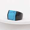 Rectangle Synthetic Turquoise Finger Ring FIND-PW0021-08A-EB-1