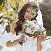 1Pc Flower Brass Rhinestone Ornament Accessories OHAR-FG0001-03-6