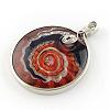 Handmade Silver Foil Lampwork Pendants FOIL-S135-01-B-4