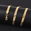 Ion Plating(IP) 201 Stainless Steel Herringbone Chain Necklaces NJEW-M187-06G-4