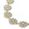 Enamel Daisy Link Chain Necklace NJEW-P220-01G-06-2