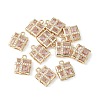 Brass Pave Cubic Zirconia Pendants KK-G462-44KCG-04-3