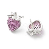 Strawberry Brass Micro Pave Cubic Zirconia Stud Earrings EJEW-M077-15P-2