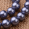 Polished Round Grade A Shell Pearl Bead Strands BSHE-M027-8mm-M-2