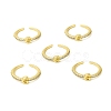 Clear Cubic Zirconia Initial Letter Open Cuff Ring RJEW-H120-09G-G-4