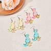 3 Pairs 3 Colors Dinosaur & High Heels Acrylic Dangle Earrings EJEW-AN0002-79-7