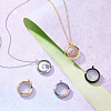 5Pcs 5 Colors 304 Stainless Steel Locket Pendants STAS-UN0045-54-2