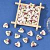 Floral Printed Porcelain Beads PORC-Q152-11-5