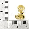 Rack Plating Brass Pave Yellow Cubic Zirconia Tortoise European Dangle Charms KK-Z067-60G-3