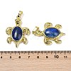 Dyed Natural Lapis Lazuli & Brass Pendants KK-F887-01G-16-3