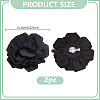 2Pcs Polyester Flower Iron Pins JEWB-GO0001-18E-2