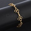 304 Stainless Steel Flower Link Chain Bracelets SA-CBA2696-21G-2