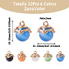 Fashewelry 10pcs 5 colors Cat Eye Glass Charms CE-FW0001-01-12