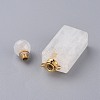 Faceted Natural Quartz Crystal Openable Perfume Bottle Pendants G-P435-C-01G-3