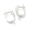 U Shape Brass Hoop Earring Findings with Latch Back Closure KK-J278-39P-1