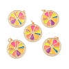 Eco-Friendly Brass Micro Pave Cubic Zirconia with Enamel Pendants X-KK-K268-33G-1