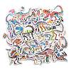 50Pcs Cartoon Dinosaur Paper Self-Adhesive Picture Stickers AJEW-S086-06-2