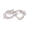 Rack Plating Brass Cubic Zirconia Hoop Earring Findings KK-S374-04P-05-2