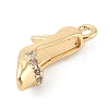 Brass Micro Pave Clear Cubic Zirconia Pendants KK-R219-34A-G-2