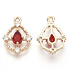 Golden Tone Brass Pendants X-GLAA-R212-10B-2