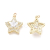 Brass Micro Pave Cubic Zirconia Pendants X-ZIRC-F114-10-G-2