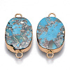 Synthetic Gold Line Imperial Jasper Links connectors G-R457-12-2