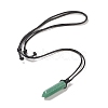 Natural Green Aventurine Bullet Pendant Necklace with Waxed Cords for Women NJEW-M196-02D-2