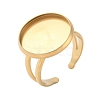 304 Stainless Steel Cuff Ring Settings STAS-E202-02F-G-1