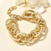 Punk & Hiphop Style Alloy Rolo Chains Link Bracelets for Women Men LS-BJEW-K270-01G-3