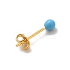 Enamel Round Ball Stud Earrings EJEW-C020-01G-07-2