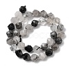 Natural Tourmalinated Quartz/Black Rutilated Quartz Beads Strands G-Z119-A15-03-4