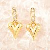 Brass Micro Pave Clear Cubic Zirconia Hoop Dangle Earrings EJEW-G471-30B-G-1