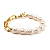 Natural Baroque Pearl Keshi Pearl Beaded Bracelets BJEW-JB05317-1