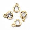 Brass Cubic Zirconia Pendants KK-P119-33-7x5mm-G-NR-1