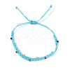 Adjustable Summer Waxed Cord Braided Bracelets with Colroful Glass Seed Beads UQ9789-4-1