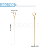 200Pcs 304 Stainless Steel Eye Pins STAS-UN0054-76-3