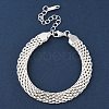 304 Stainless Steel Mesh Chain Bracelet BJEW-G669-14S-1