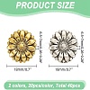 40Pcs 2 Colors 1-Hole Alloy Shank Buttons BUTT-AR0001-13-2