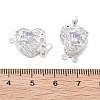 Brass Micro Pave Cubic Zirconia Box Clasps KK-B125-07S-02-3
