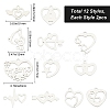 SUNNYCLUE 24Pcs 12 Styles 201 Stainless Steel Pendants STAS-SC0002-85-2