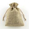 Polyester Imitation Burlap Packing Pouches Drawstring Bags ABAG-R004-18x13cm-05-1