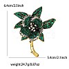 Flower Alloy Rhinestone Brooches for Backpack Clothes PW-WG76595-02-4