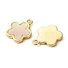 Brass Pave Shell Charms KK-M277-04A-G-2