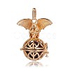 Golden Plated Brass Hollow Round Cage Pendants KK-J252-05G-1