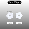 200Pcs 2-Hole Resin Buttons RESI-SP0001-52B-2