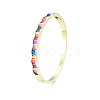 Cubic Zirconia Wave Hinged Bangle BJEW-N014-016-4