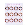 PVD Vacuum Plating 304 Stainless Steel Stud Earrings EJEW-C099-09-01-1